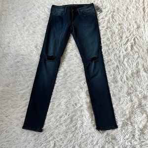 New Mavi Sarena Women’s low rise Super Skinny ripped jeans in dark blue 27/33